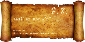 Haász Kornél névjegykártya